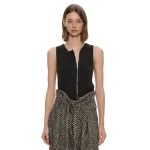 Christopher Esber Isolde Zipped Tank in Charcoal | Sleeveless | Coveti