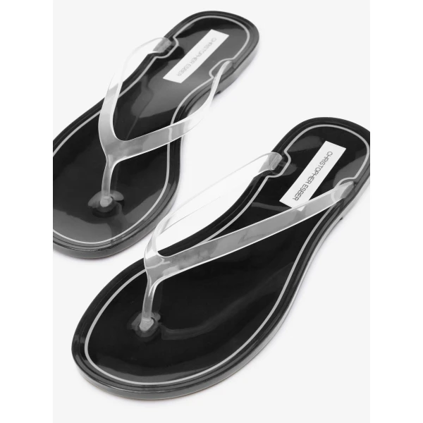 Christopher Esber Jo Flip Flop in Black Clear | Flip Flops & Slides | Coveti