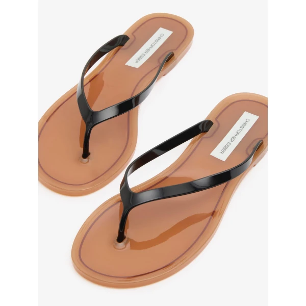 Christopher Esber Jo Flip Flop in Bronzed Black | Flip Flops & Slides | Coveti