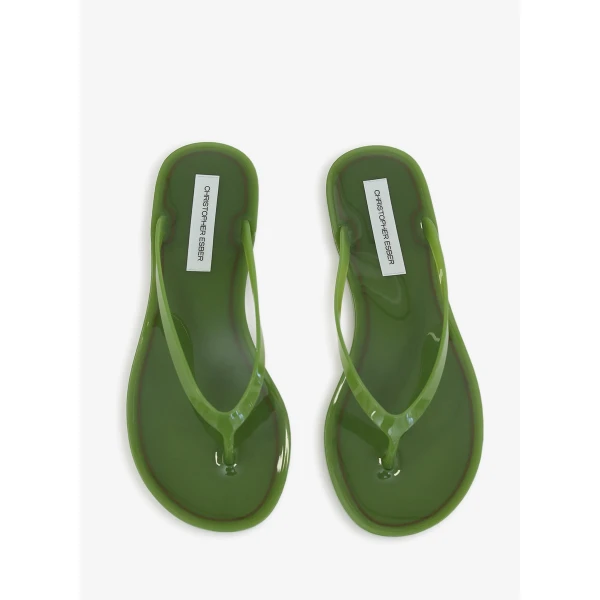 Christopher Esber Jo Flip Flop in Dypsis Green | Flip Flops & Slides | Coveti