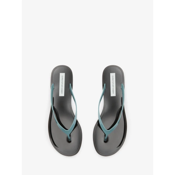 Christopher Esber Jo Flip Flop in Husk Aqua | Flip Flops & Slides | Coveti