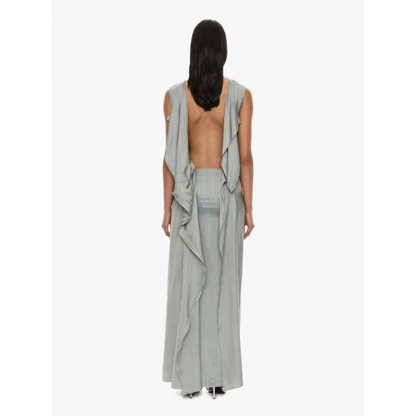 Christopher Esber Kacere Bikini Tuck Column Tank Dress in Washed Slate | Maxi Dresses | Coveti