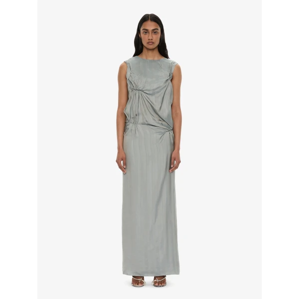Christopher Esber Kacere Bikini Tuck Column Tank Dress in Washed Slate | Maxi Dresses | Coveti