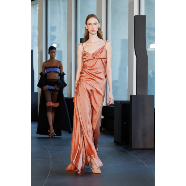 Christopher Esber Kacere Bikini Tuck Dress in Washed Red | Dresses | Coveti