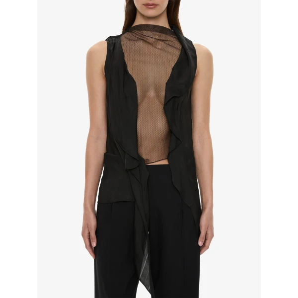 Christopher Esber Kacere Draped Top in Black | Tops | Coveti