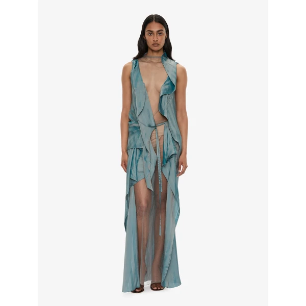 Christopher Esber Kacere Draped Top in Washed Green | Tops | Coveti