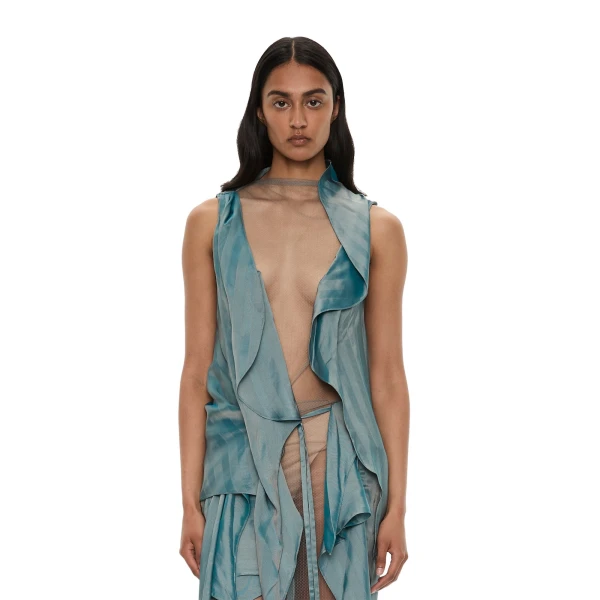 Kacere Draped Top in Washed Green