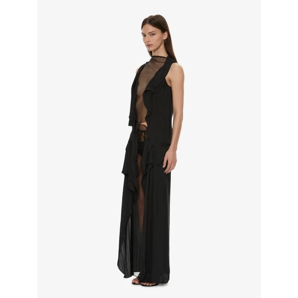 Christopher Esber Kacere Towel Drape Column Skirt in Black | Skirts | Coveti