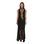 Christopher Esber Kacere Towel Drape Column Skirt in Black | Skirts | Coveti