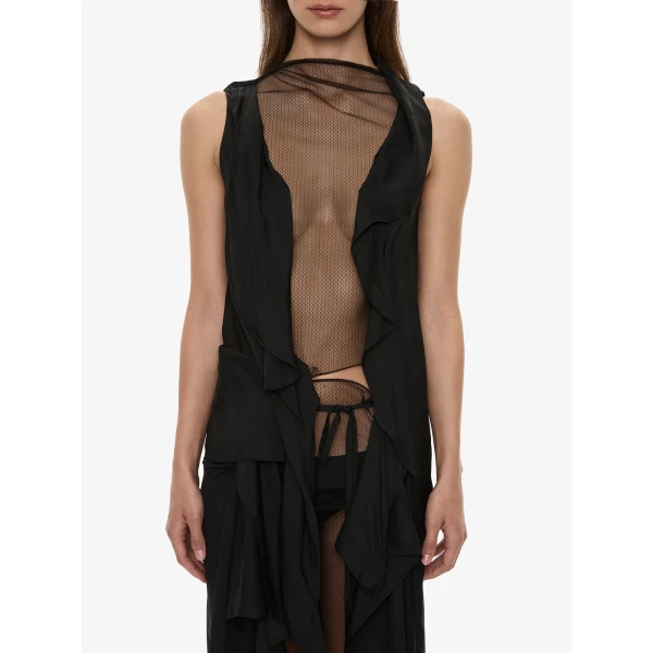 Christopher Esber Kacere Towel Drape Column Skirt in Black | Skirts | Coveti