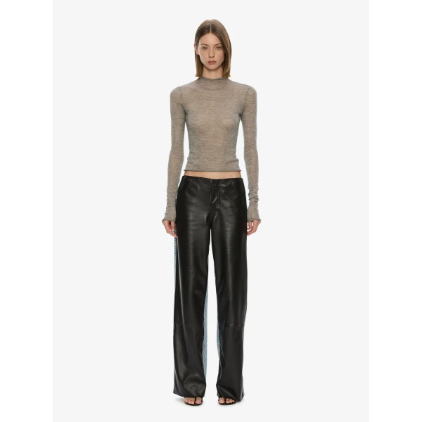 Christopher Esber Lenny Cashmere Long Sleeve Knit Top in Grey Marle | Sweaters | Coveti