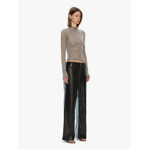 Christopher Esber Lenny Cashmere Long Sleeve Knit Top in Grey Marle | Sweaters | Coveti
