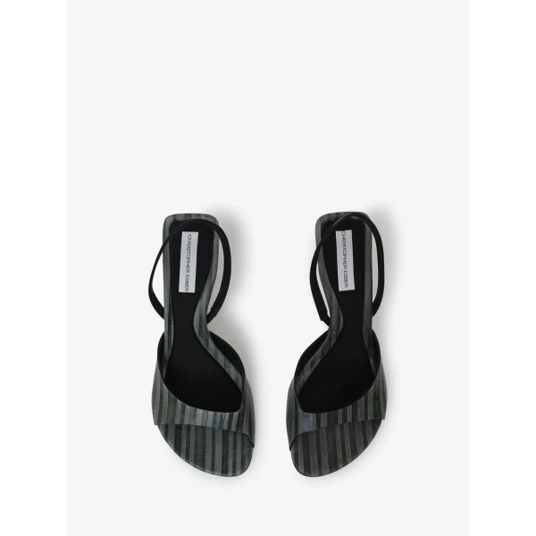 Christopher Esber Lila Two Tone Heel in Mineral Stripe | Heels | Coveti