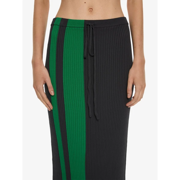 Christopher Esber Mach Stripe Tie Skirt in Rallye Green Black | Skirts | Coveti