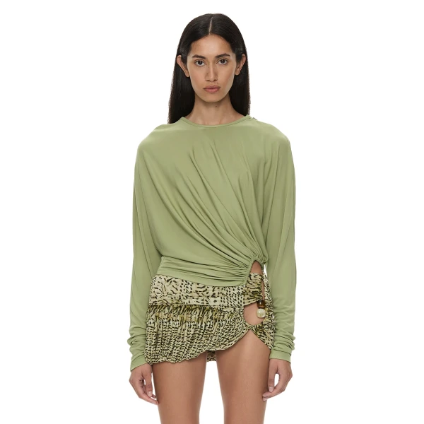 Manto Long Sleeve Jersey Top in Fennel