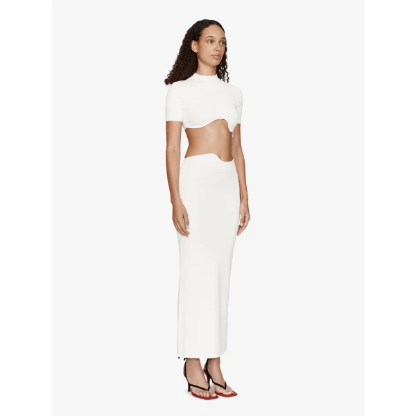 Christopher Esber Maparadita Midi Skirt in White | Midi Skirts | Coveti