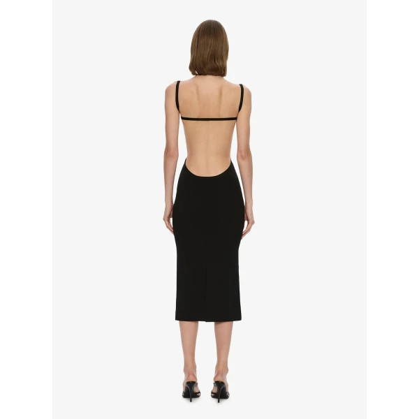 Christopher Esber Mara Contour Knit Dress in Black | Midi Dresses | Coveti