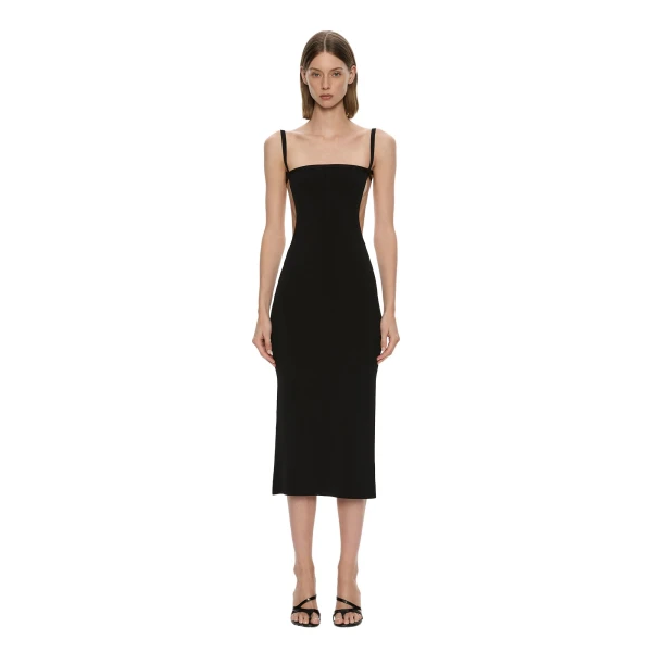 Mara Contour Knit Dress in Black