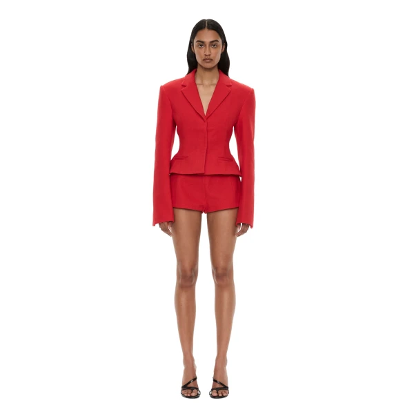 Marnette Tailored Jacket in Carmine Red