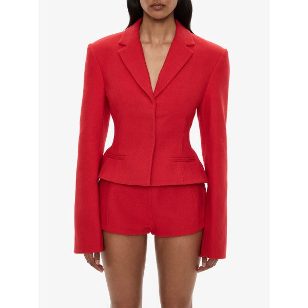 Christopher Esber Marnette Tailored Short in Carmine Red | Shorts | Coveti
