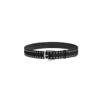 Christopher Esber Maverick Suede Studded Belt in Black Silver Buckle | Belts | Coveti