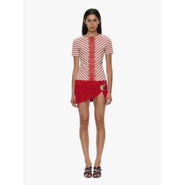 Christopher Esber Mavis V-Neck Tee in Flame White | T-shirts | Coveti