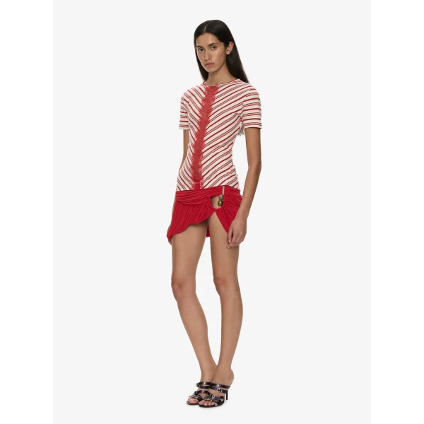 Christopher Esber Mavis V-Neck Tee in Flame White | T-shirts | Coveti