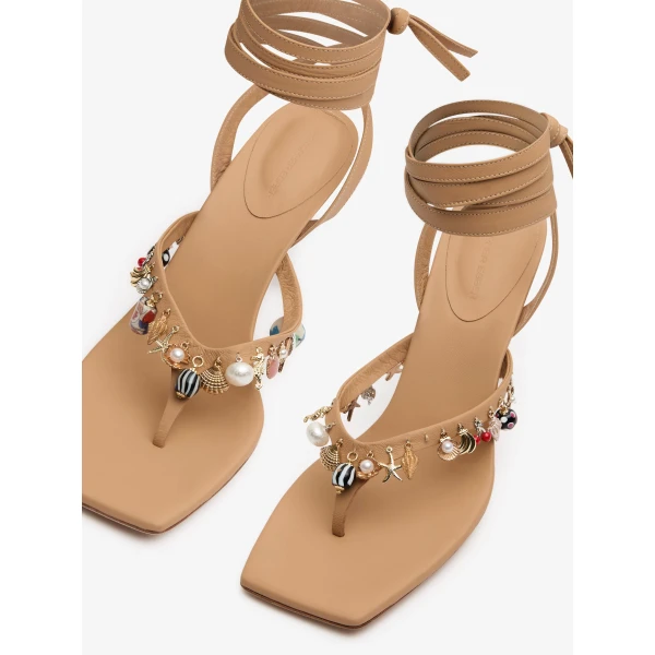 Christopher Esber Memento Charm Flip Flop Heel in Amber | Flip Flops & Slides | Coveti