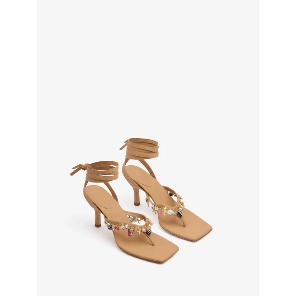 Christopher Esber Memento Charm Flip Flop Heel in Amber | Flip Flops & Slides | Coveti