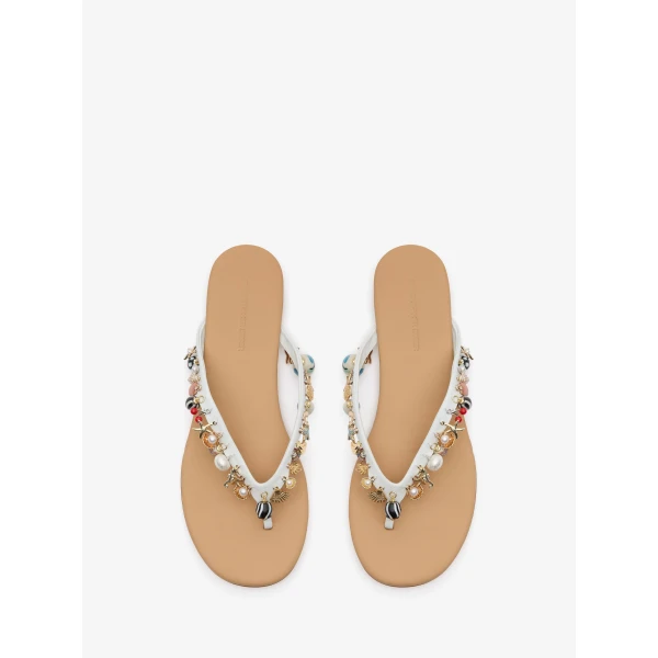 Christopher Esber Memento Charm Flip Flop in White | Flip Flops & Slides | Coveti