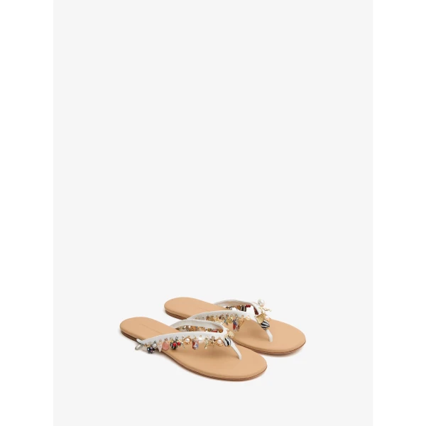 Christopher Esber Memento Charm Flip Flop in White | Flip Flops & Slides | Coveti