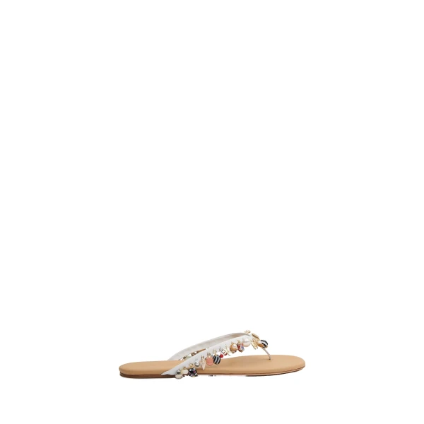 Christopher Esber Memento Charm Flip Flop in White | Flip Flops & Slides | Coveti