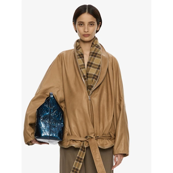 Christopher Esber Mercer Double Jacket in Sand Check | Jackets | Coveti