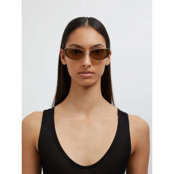 Christopher Esber Milla 96 Sunglasses in Olive | Sunglasses | Coveti