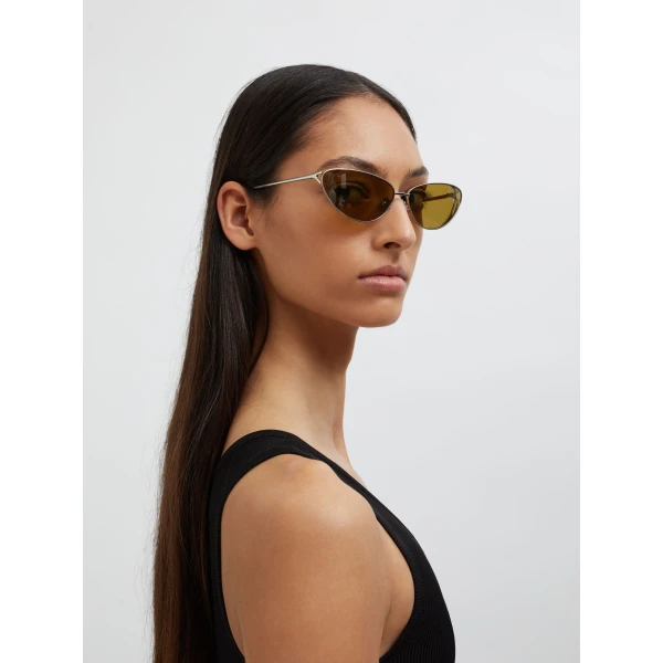 Christopher Esber Milla 96 Sunglasses in Olive | Sunglasses | Coveti