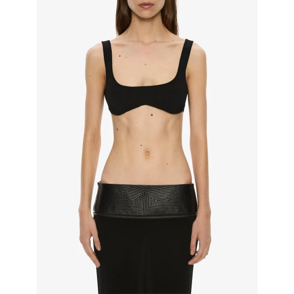 Christopher Esber Mineta Knit Bra in Black | Sweaters | Coveti