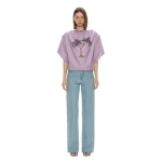 Christopher Esber Mirage Palm Poplin Top in Faded Lilac | Tops | Coveti