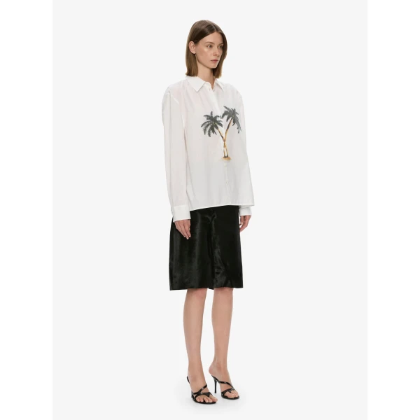 Christopher Esber Mirage Palm Shirt in White Mirage Palm Print | Shirts | Coveti