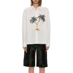 Christopher Esber Mirage Palm Shirt in White Mirage Palm Print | Shirts | Coveti