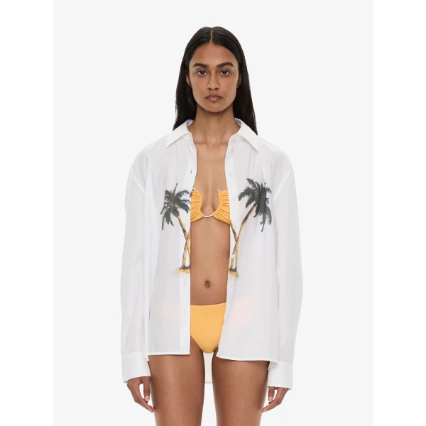 Christopher Esber Mirage Palm Shirt in White Mirage Palm Print | Shirts | Coveti