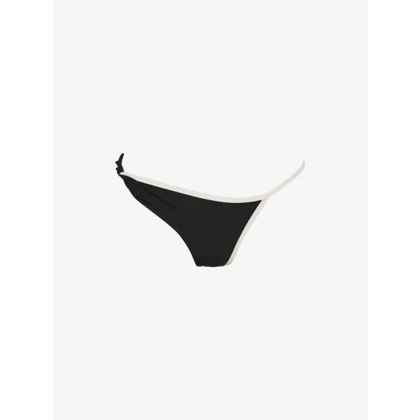 Christopher Esber Onda Twisted Lycra High Brief in Black White | Bikini | Coveti