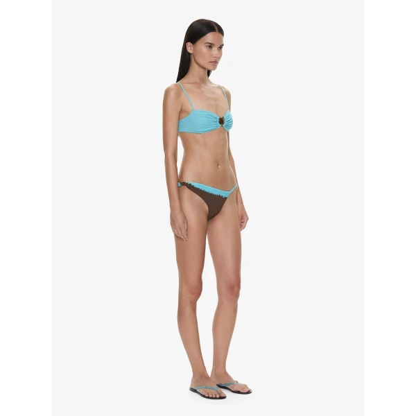 Christopher Esber Onda Twisted Ombre Brief in Husk Brown Mineral Turquoise | Bikini | Coveti