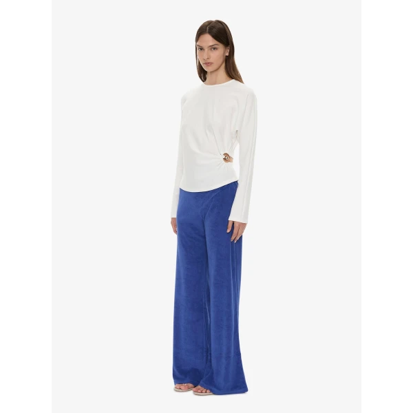 Christopher Esber Orbit Ruched Magyar Top in White | Tops | Coveti