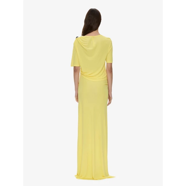 Christopher Esber Orica Crystal Cascade Jersey Skirt in Targa Yellow | Skirts | Coveti