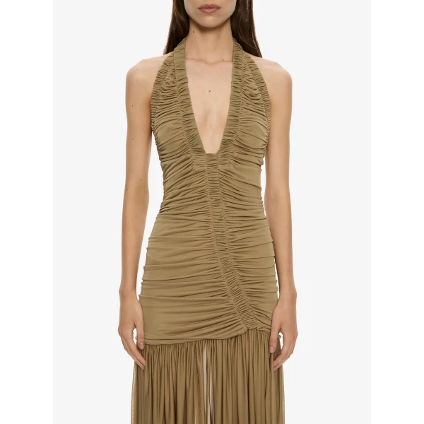 Christopher Esber Orion Gown in Khaki | Evening Gowns | Coveti