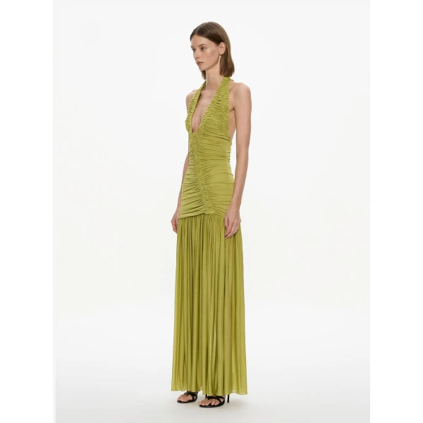 Christopher Esber Orion Gown in Limed Olive | Evening Gowns | Coveti