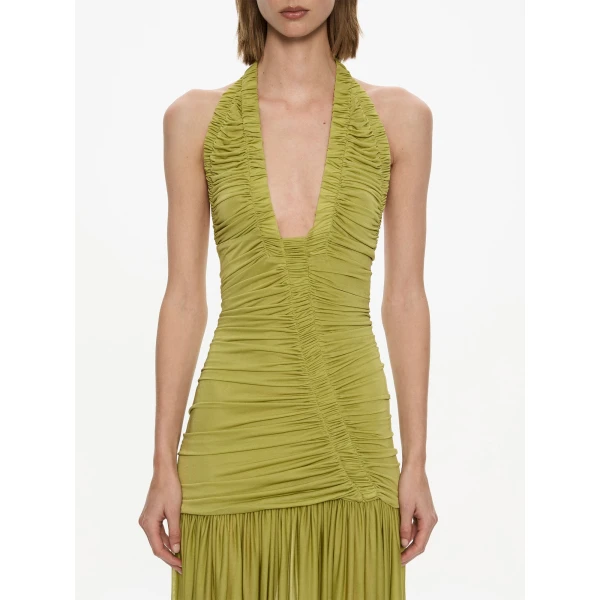 Christopher Esber Orion Gown in Limed Olive | Evening Gowns | Coveti