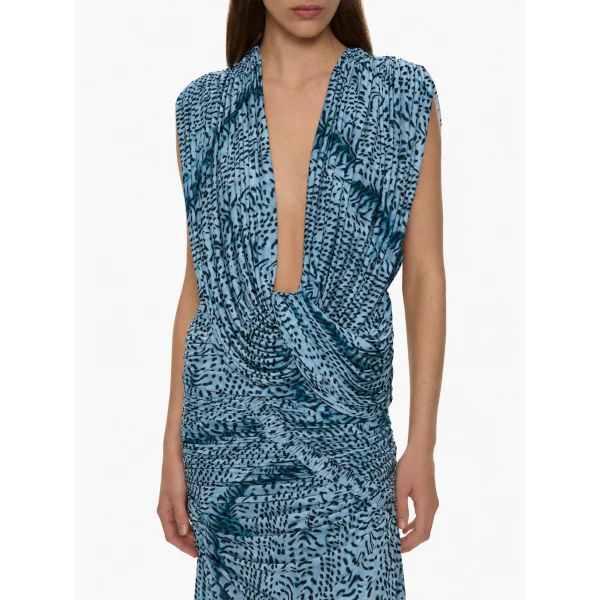Christopher Esber Orion Midi Skirt in Feathered Petrol | Midi Skirts | Coveti