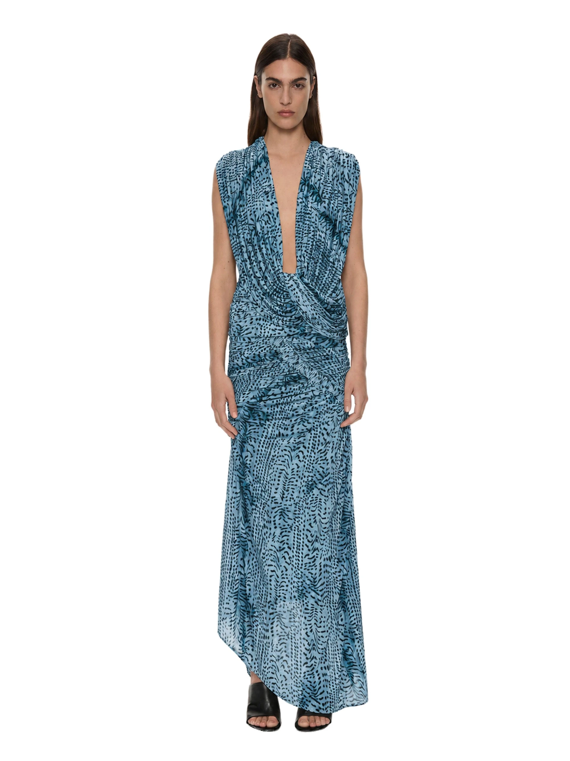 Christopher Esber Orion Midi Skirt in Feathered Petrol Christopher Esber Orion Midi Skirt in Feathered Petrol | Midi Skirts | Coveti