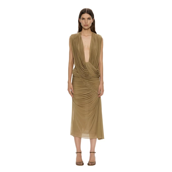 Orion Midi Skirt in Khaki